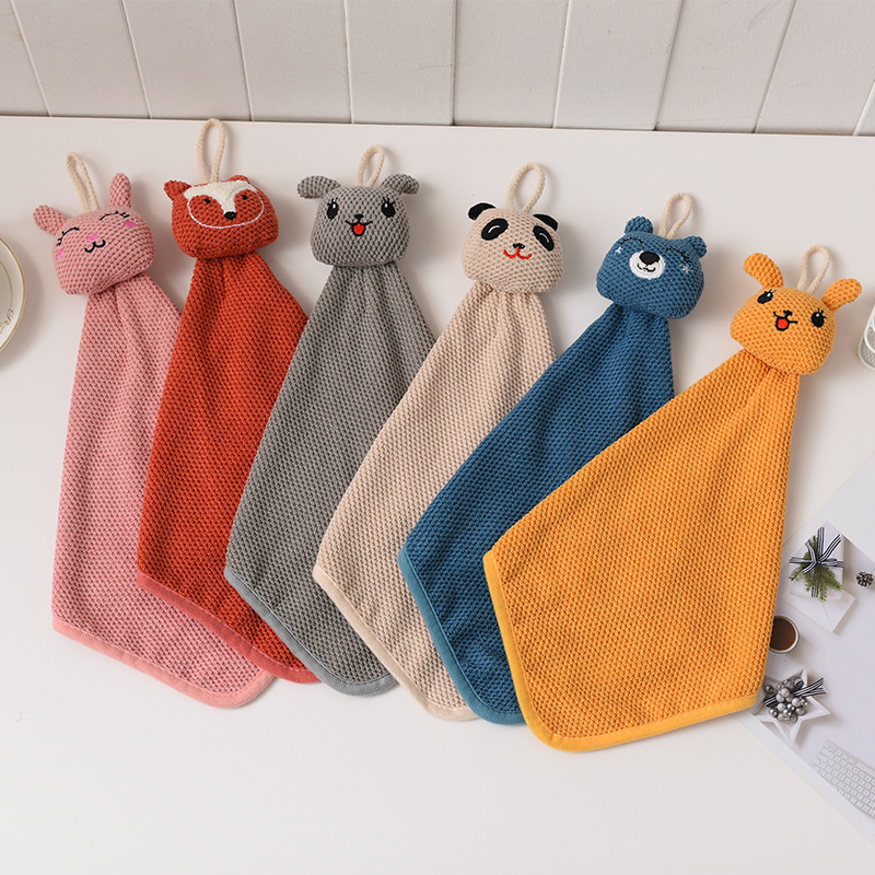 Wholesale Kitchen Pearl Series Absorbent Hand Towel Hanging Hand Towel Thickened Cute Bathroom Hand Towel