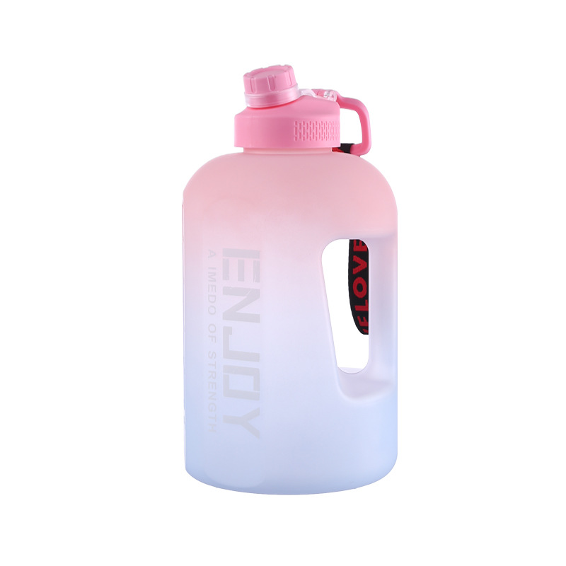 Internet Celebrity Gradient Large-Capacity Water Cup Sports Kettle Fitness Bucket Men's Big Belly Ton Bucket 2200ml Space Bottle