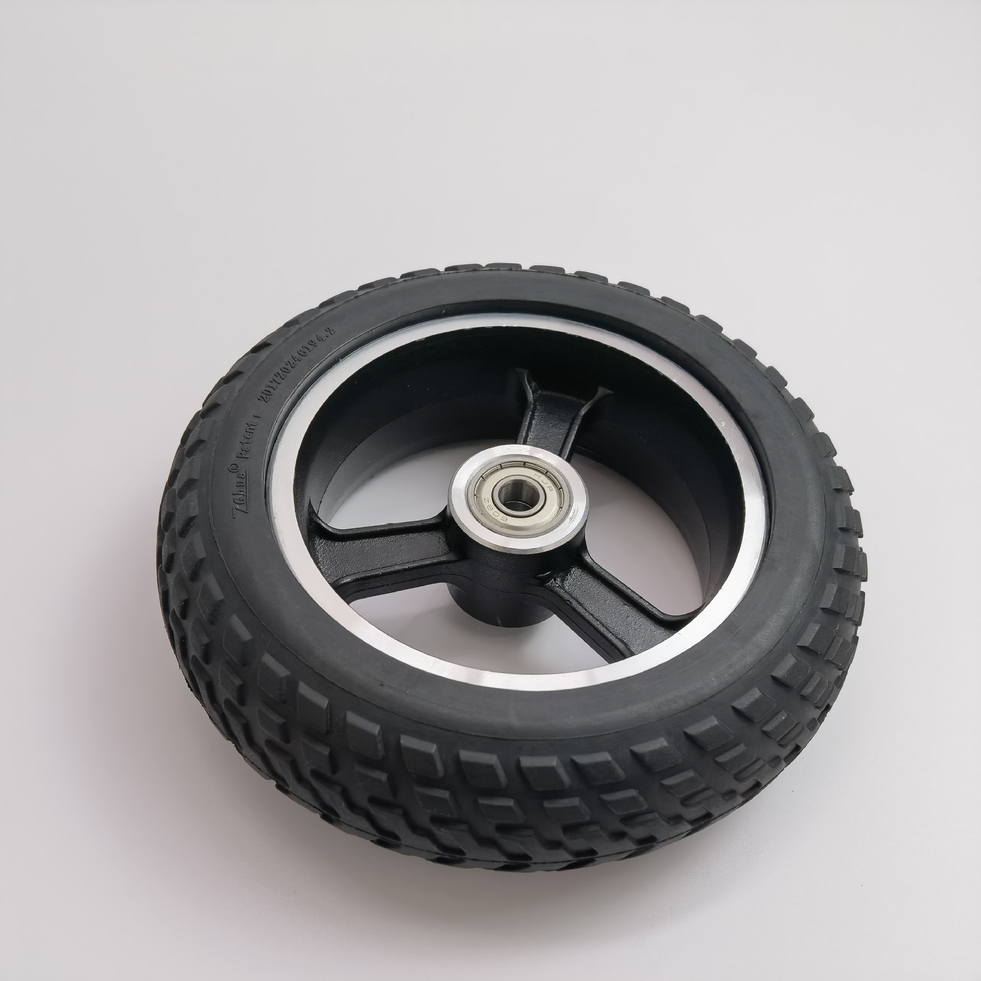 6寸电动滑板车后轮轮毂总成防爆实心胎后轮防刺穿轮胎铝合金轮毂