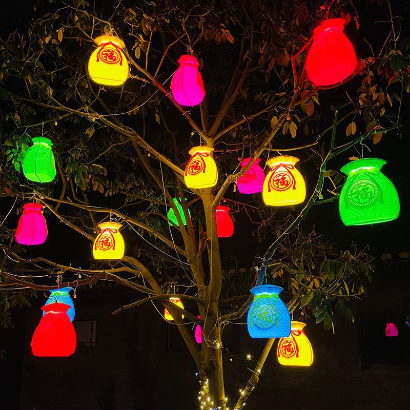 LED 3D Lucky Bag Flat Panel Lucky Bag Vine Bal Star Light Outdoor Waterproof Engineering Bright Hanging Tree Street Lighting Decorative Light