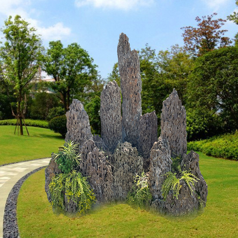 石笋园林假山石景观石产地批发白玉石笋免费图纸设计流水假山施工