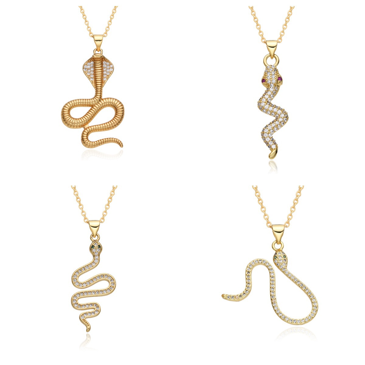 欧美跨境饰品 蛇形项链个性时尚小众蛇元素合金吊坠毛衣项链批发