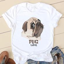 Women T-shirts Dig Face Pug 2024 Ladies Fashion Clothing Sho