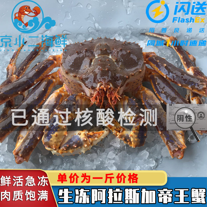 阿拉斯加帝王蟹生冻新鲜水产鲜活特大皇帝蟹大螃蟹长脚蟹北京闪送