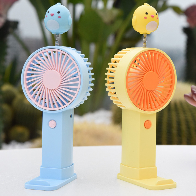 2025 new rocking chicken usb small fan charging with base children portable hand-held electric fan gift