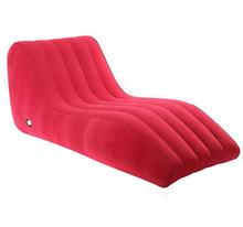 Intime正品YT-123环保便携S型躺椅植绒充气休闲舒适沙发觅咖