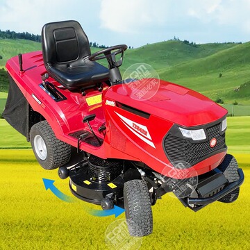 座驾式草坪车隆鑫电启动四驱草坪车大马力汽油机坐骑式草坪割草机