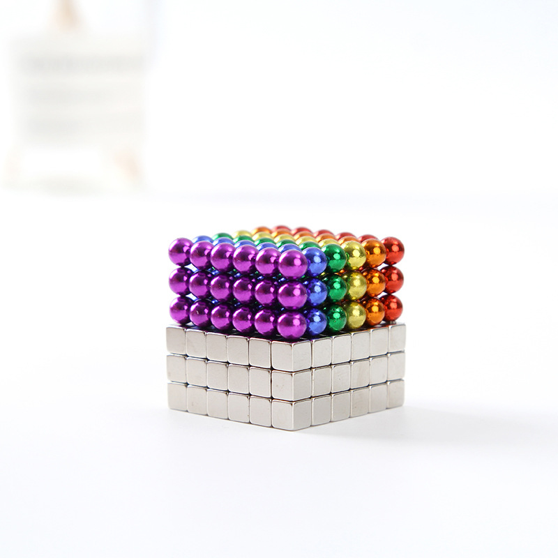 钕铁硼彩色巴克球216颗5mm磁力球减压魔方磁力钢珠铁球创意吸铁石