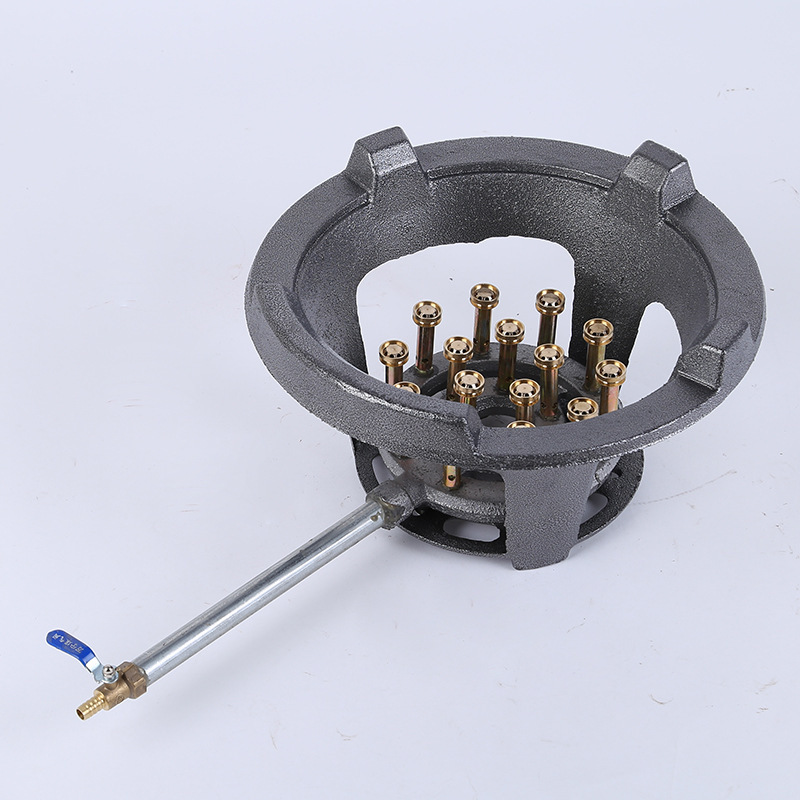 手点铜直15头猛火炉商用液化气中压猛火灶台式铸铁快速炉饭店食堂