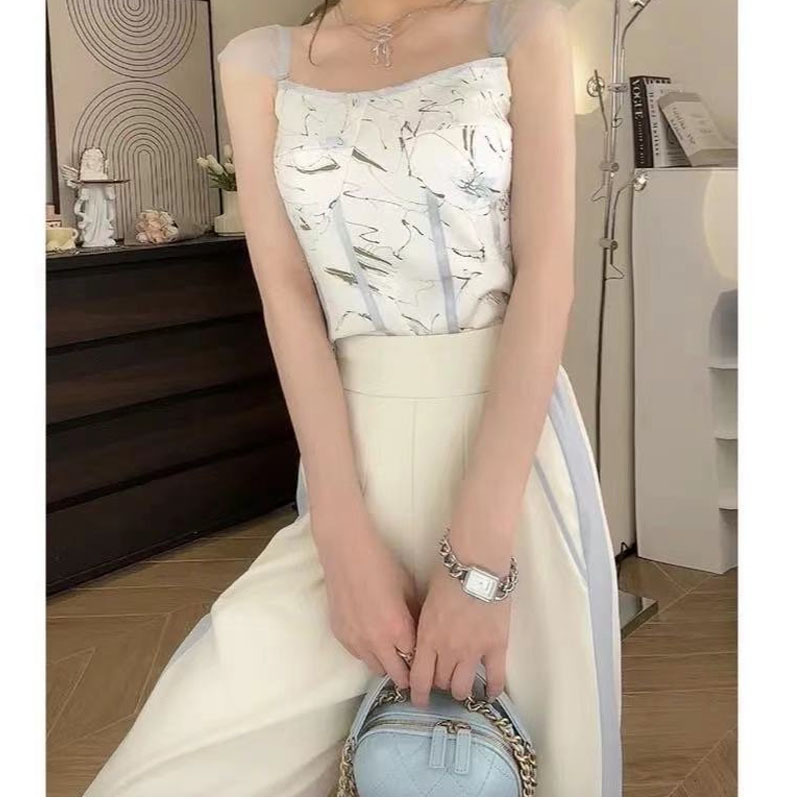 透气时髦显瘦上衣【水冰月】2022夏季新款设计感坎肩性感吊带女装