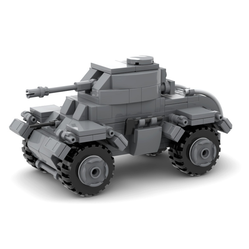 跨境热销兼容乐高军事装甲车t17e1 坦克moc-124028模型拼装插积木