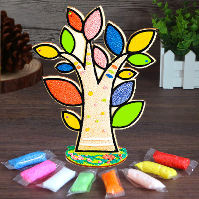 Wholesale Three-Dimensional Wood Snowflake Clay Painting Pearl Clay Painting Children DIY Handmade Toys