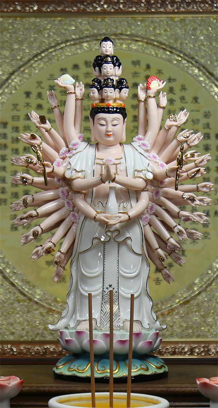 【上美】20吋千手千眼48手观音像观音菩萨像千眼千手观音供奉摆件