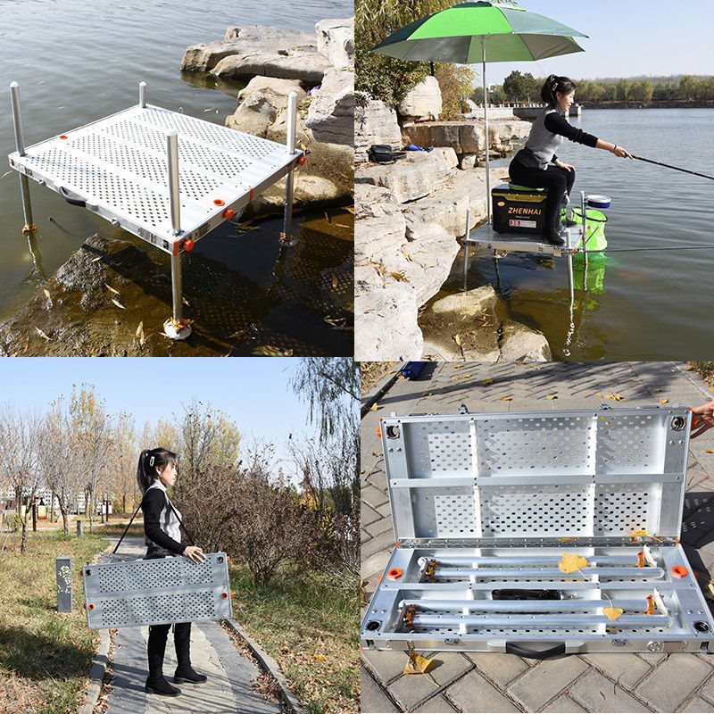 新款镂空超轻钓台铝合金加厚加粗腿特价清仓钓鱼深水平台折叠便携