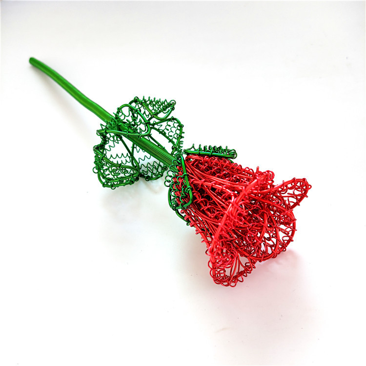 【大玫瑰花模型】创意diy铝线工艺品 手工玫瑰花模型