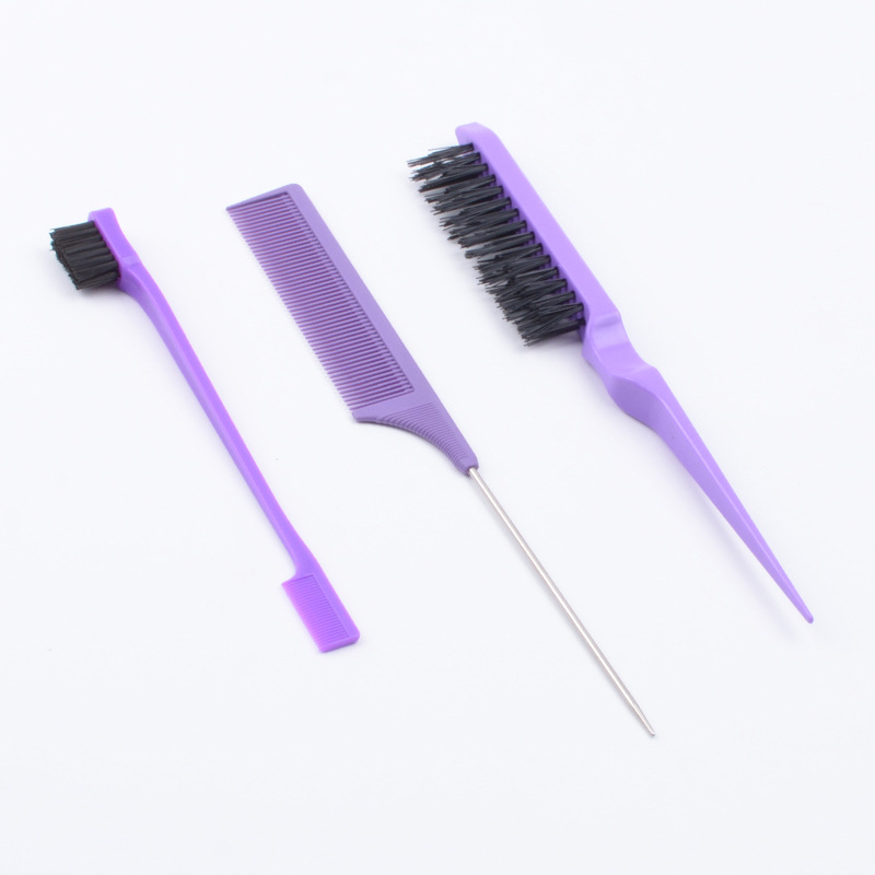 Hairdressing Tail Comb Double Comb Three Rows Fluff Comb Style Brush Toothbrush Type Eyebrow Brush Makeup Updo Brush Set Tools