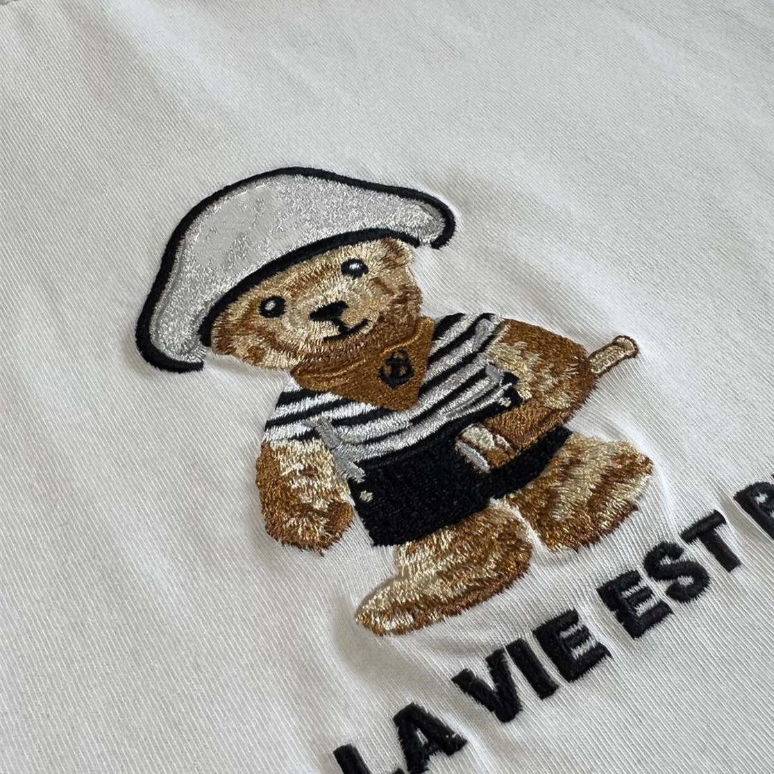 22夏季新款女士休闲卡通小熊刺绣t恤短袖 yn0583