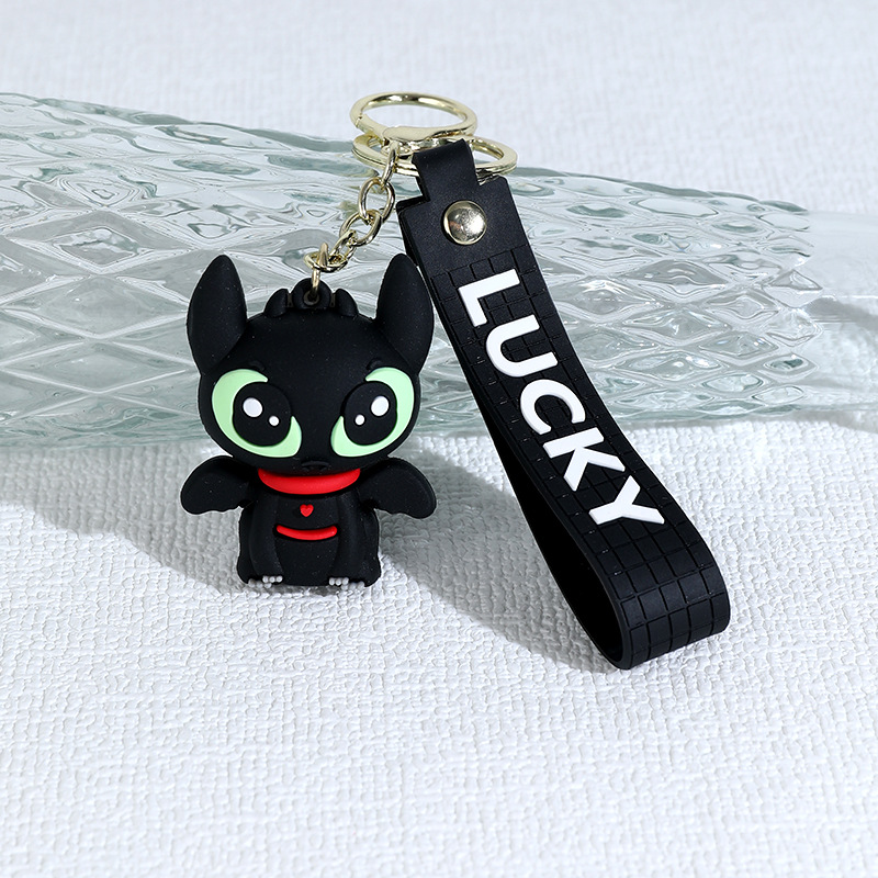 Cartoon Japanese Funny Little Flying Dragon Silicone Doll Keychain Pendant Cute Couple Bags Car Pendant Gift