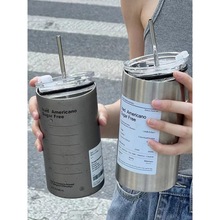 Straw insulated cup stainless steel coffee water吸管保温杯1