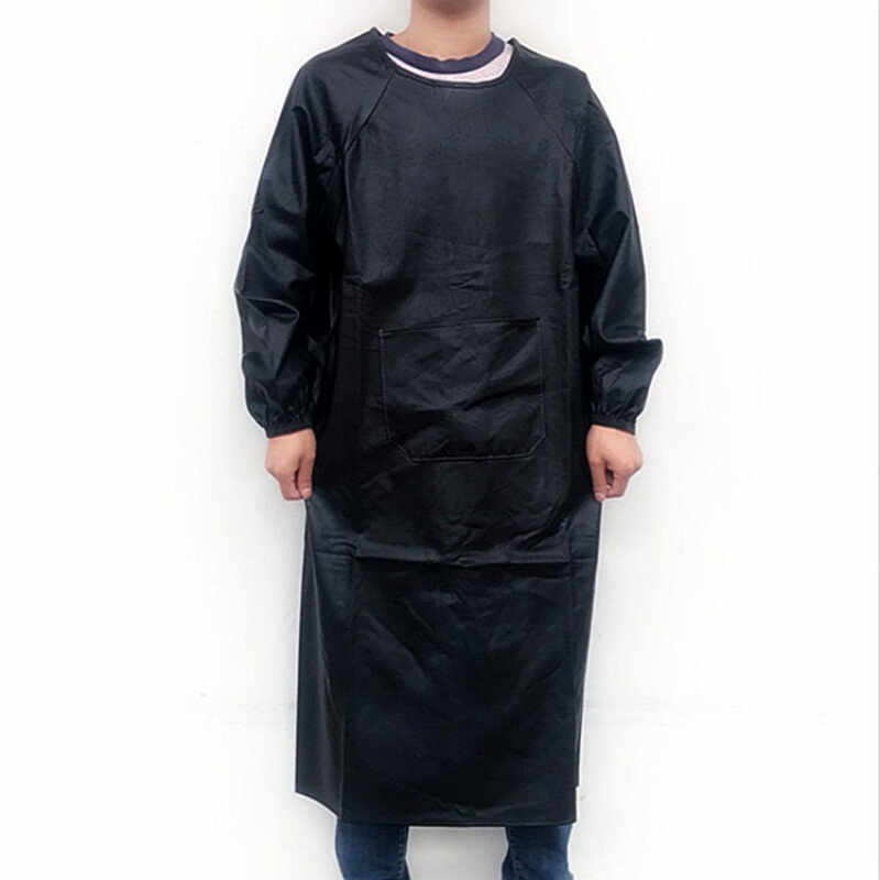 防脏防溅水罩衣男女长款劳保加厚工作服冬天皮革外套反穿搬运大褂