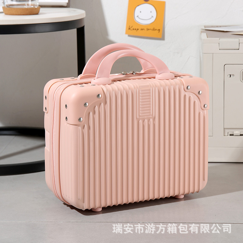 Retro Lightweight Suitcase Small Luggage 14-Inch Mini Cosmetic Case 16-Inch Suitcase Storage Suitcase with Combination Lock