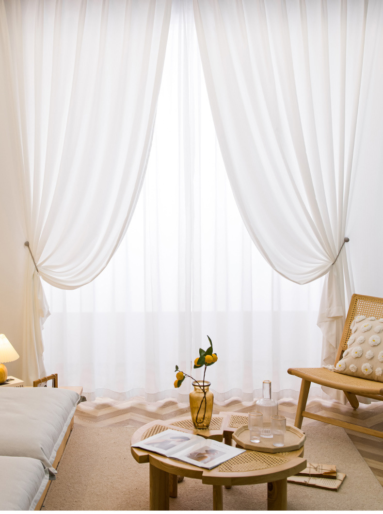 太空幻影纱透光不透人窗纱不勾丝布艺窗帘柔纱帘素色工程纱隔断帘