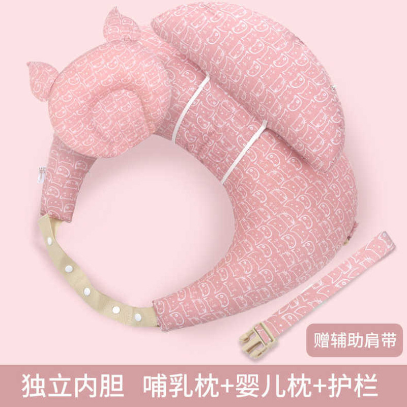 Breastfeed Pillow Head Nursing Pillow Confinement Support Newborn Baby Lying Breastfeed Pillow Multifunctional Milk Spilt Prevent Pillow Pregnancy Pillow