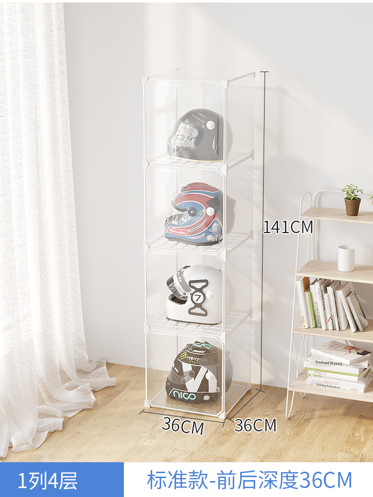 H4ke Motorcycle Helmet Storage Cabinet Household Punch-Free Electric Car Helmet Cap Box Helmet Shelf Exhibition