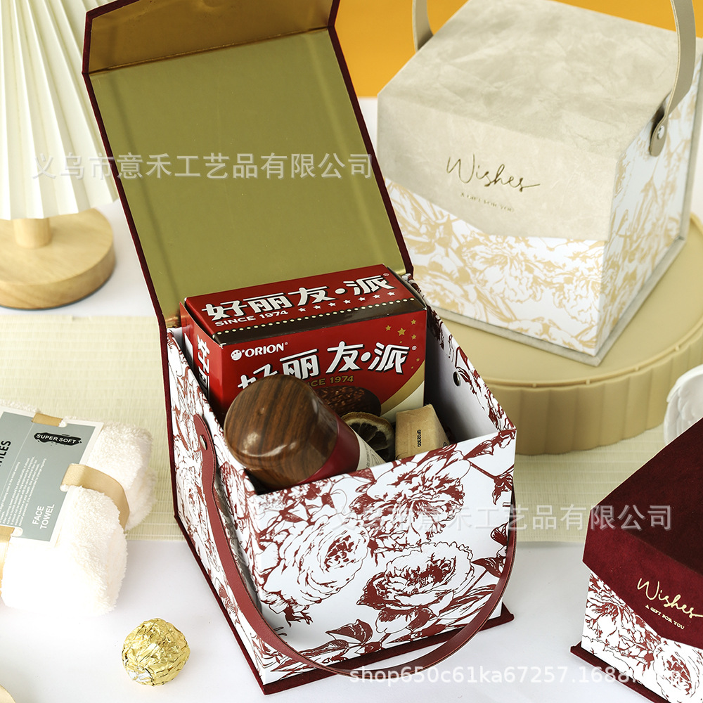 Portable Square European-Style Candy Box High-End Gift Return Creative Wedding Flannel Gift