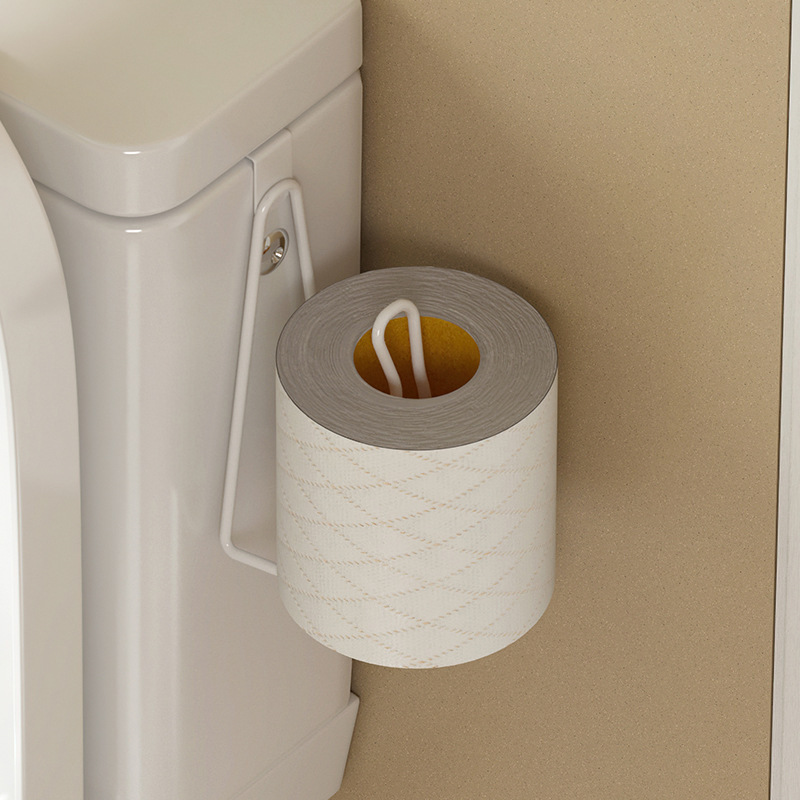 Cross-Border Amazon Iron Toilet Tissue Holder Wall-Mounted Toilet Tissue Holder Bathroom Punch-Free Tissue Holder