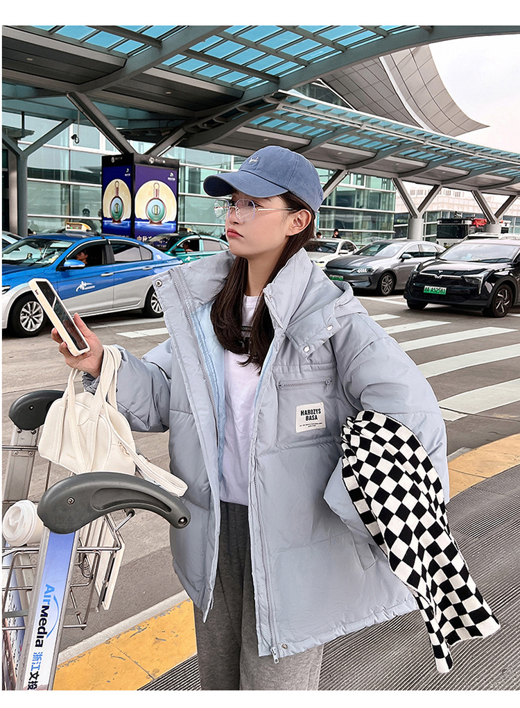 Japanese Style Hooded Thickened Puffer Jacket Cotton-Padded Coat Female 2023 Winter New Student Loose Cotton Jacket Coat down Cotton-Padded Coat