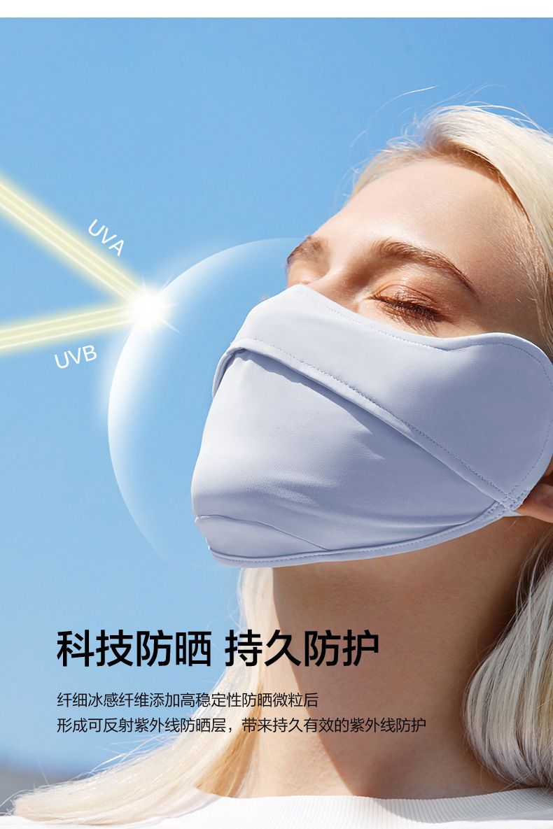 新款夏季时尚冰丝防晒护眼角口罩女防紫外线薄款透气遮阳全脸面罩