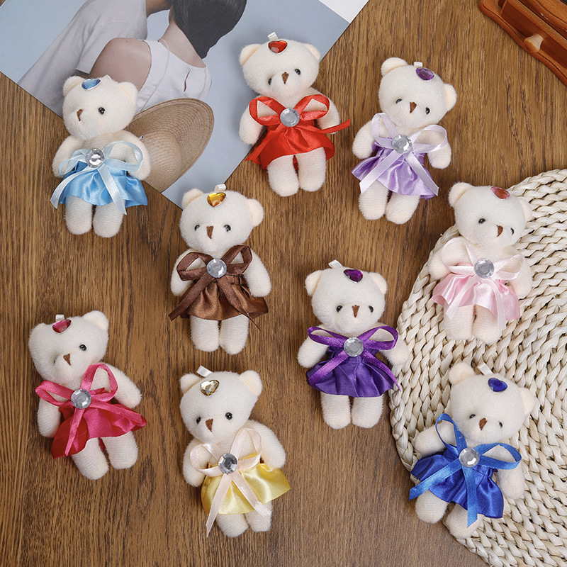 Plush Cartoon Toy Ice Cream Bear Foam Flocking Doll Pendant Bouquet Accessories Ornaments Small Gift