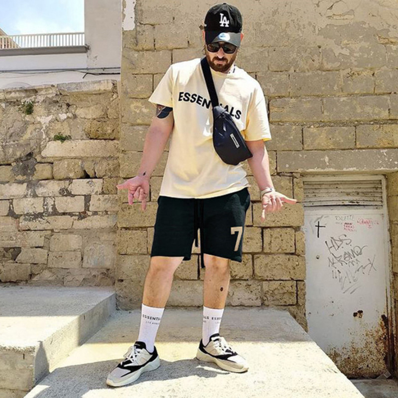 fog fear of god第七季主线数字7植绒抽绳短裤潮流高街宽松裤子男