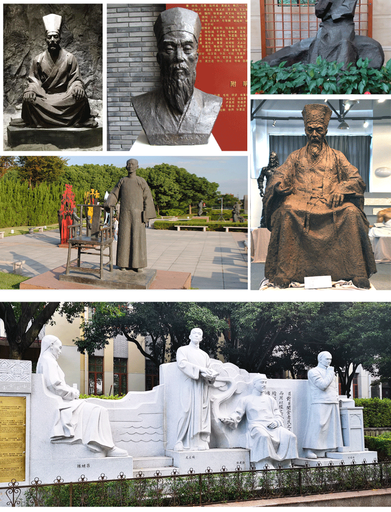 校园师生情人物铸铜雕塑定制大型教育文化广场古代教书先生铜雕像