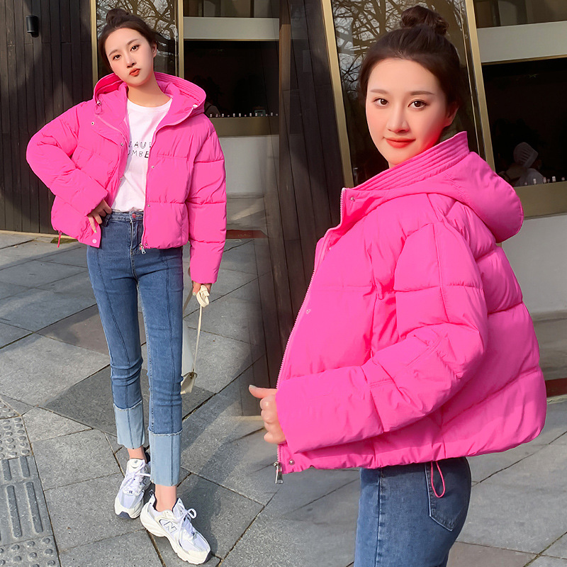 2023 Spot down Cotton-Padded Jacket Women's Short Korean Style Loose Ins Hong Kong Style Thickened Puffer Jacket Cotton Coat Cotton Jacket Coat