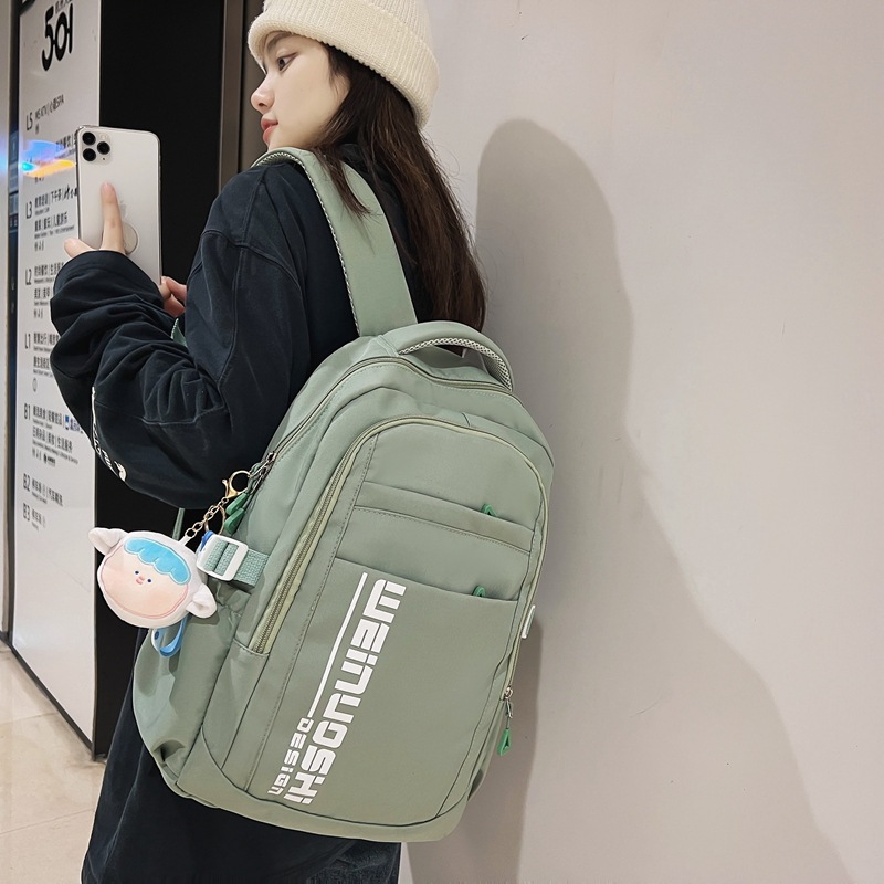 Mori Style Trendy Casual Girl Letter Backpack New Large Capacity Middle School Student Schoolbag Korean Style University Style Backpack
