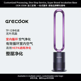 格库无叶风扇电风扇落地扇空气净化静音台式家用客厅循环除甲醛