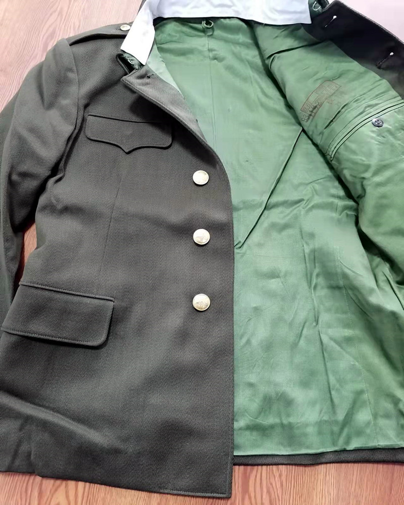 批发正品87校官马裤呢冬常服老式中山装毛呢中山服军绿马裤呢套装