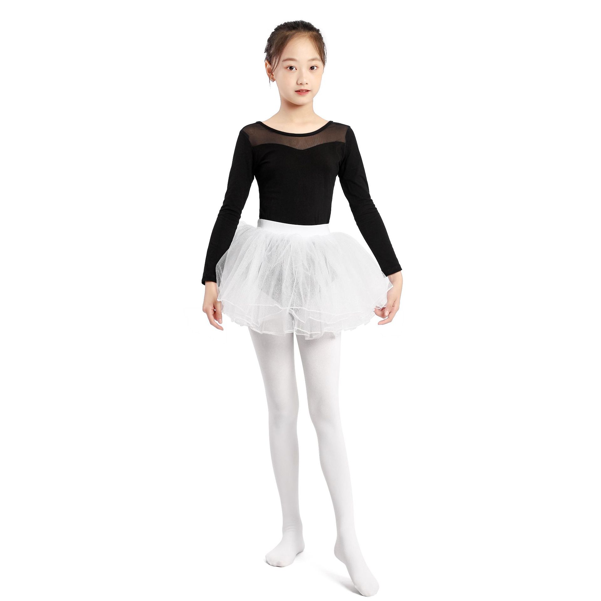 儿童连裤袜春秋款舞蹈袜天鹅绒打底袜白色u型档练功女童宽裆丝袜