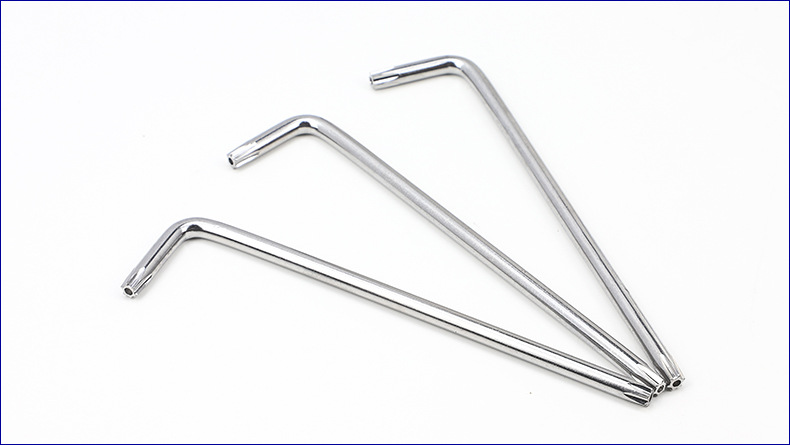 碳钢镀镍l型内梅花扳手中空防盗螺丝迷你扳手t10/t15/t20花型扳手