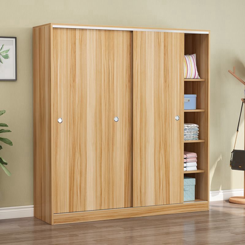 www特价实木简易组装柜子家用推拉门儿童衣服柜收纳柜