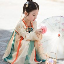 童0孩汉服裙衣季夏夏24儿装夏新款2童女裙子女童裙款公装女主连夏