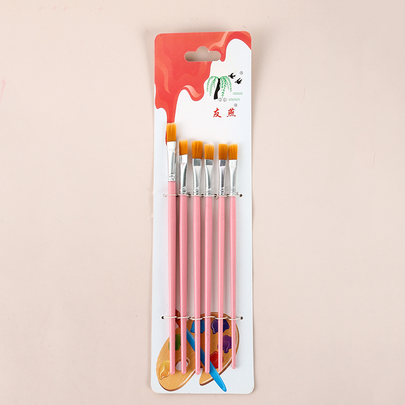 12 Pcs Flat Head Color Nylon Hook Line Oil Painting Brush Washable Watercolor Pen Soft Head Gouache Pen Set Wholesale