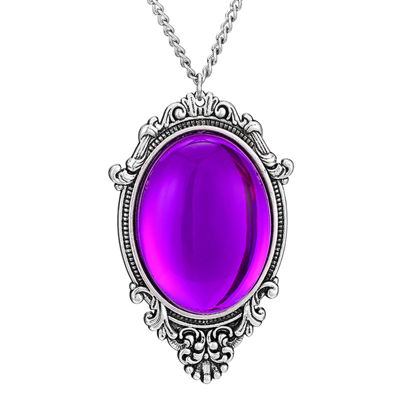 欧美复古男士女士紫色宝石吊坠古银长款项链服装配饰礼品-阿里巴巴