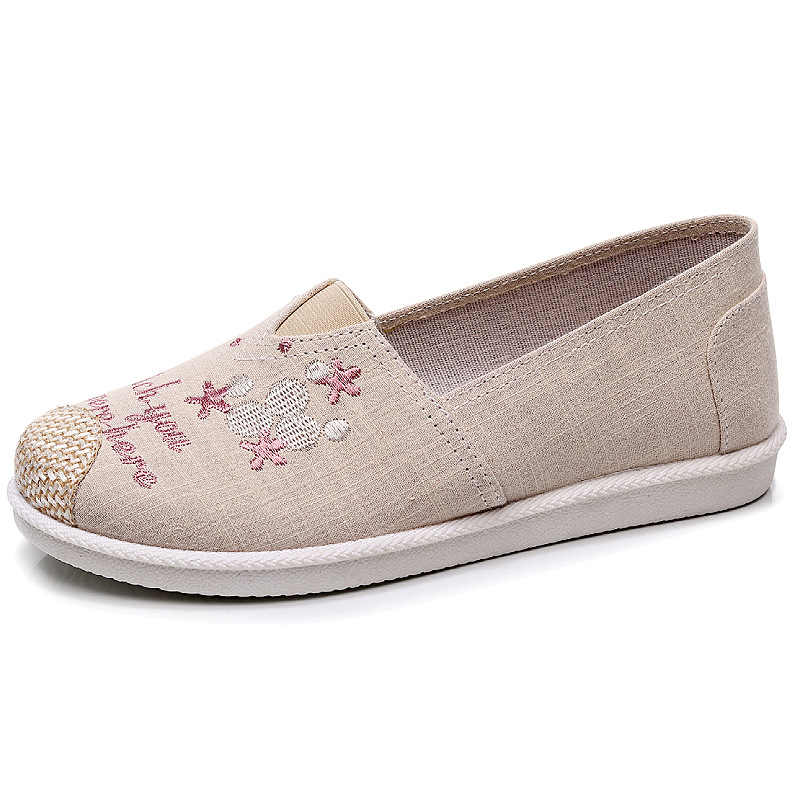 2023 Women's Shoes Casual Canvas Old Beijing Cloth Shoes Pumps Middle-Aged and Elderly Canvas Shoes Breathable Comfortable Soft Bottom Slip-on