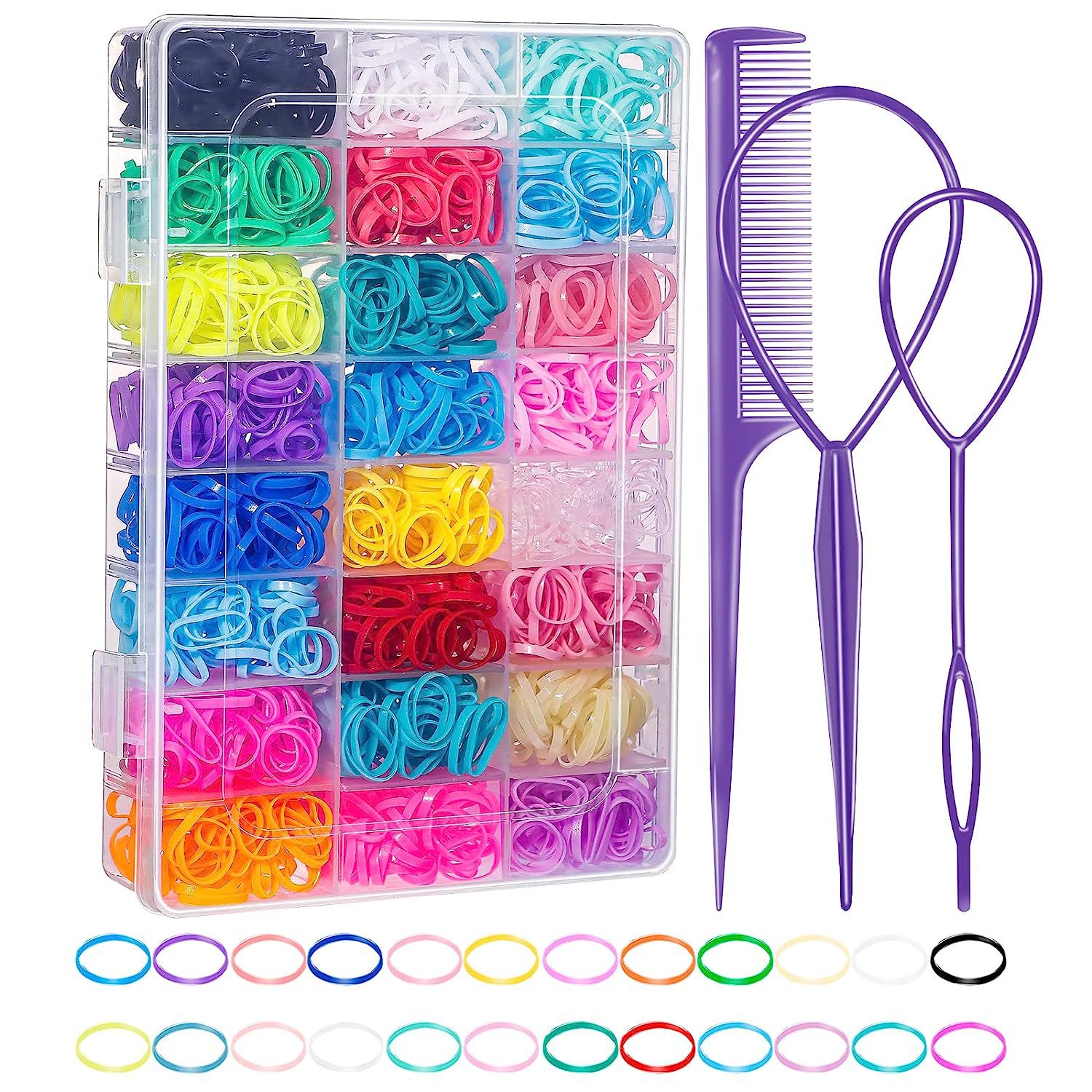 Amazon Hot 24 Grid Boxed Color Children's Disposable Rubber Band Candy Color Hair Band Headband Hair Ring Hair Accessories