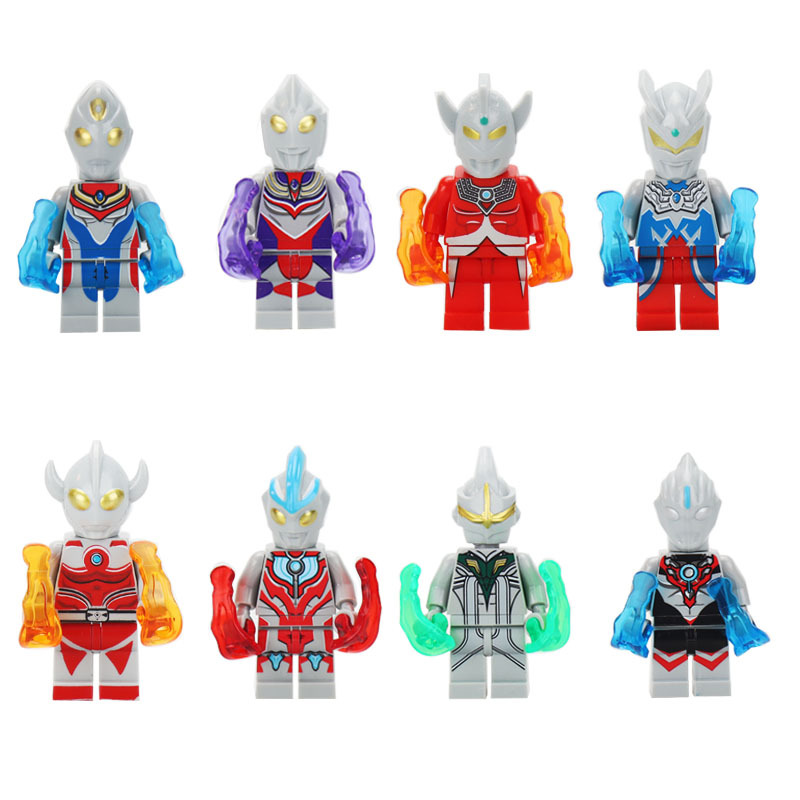 跨境兼容乐高奥特曼积木人仔儿童玩具拼装公仔8款速卖通男孩迪加7