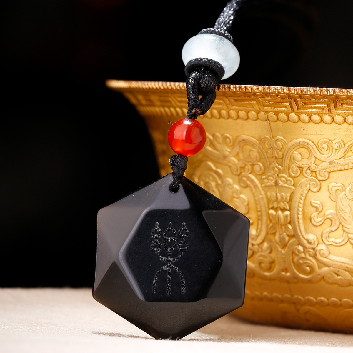 慈元阁黑曜石文昌六星吊坠旺学业事业升学礼物饰品男女款饰品