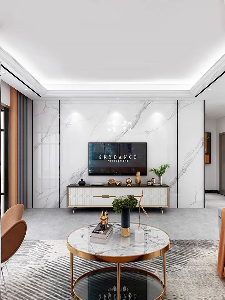 竹木纤维背景墙大理石轻奢电视客厅卧室沙发快装护墙装饰集成墙板